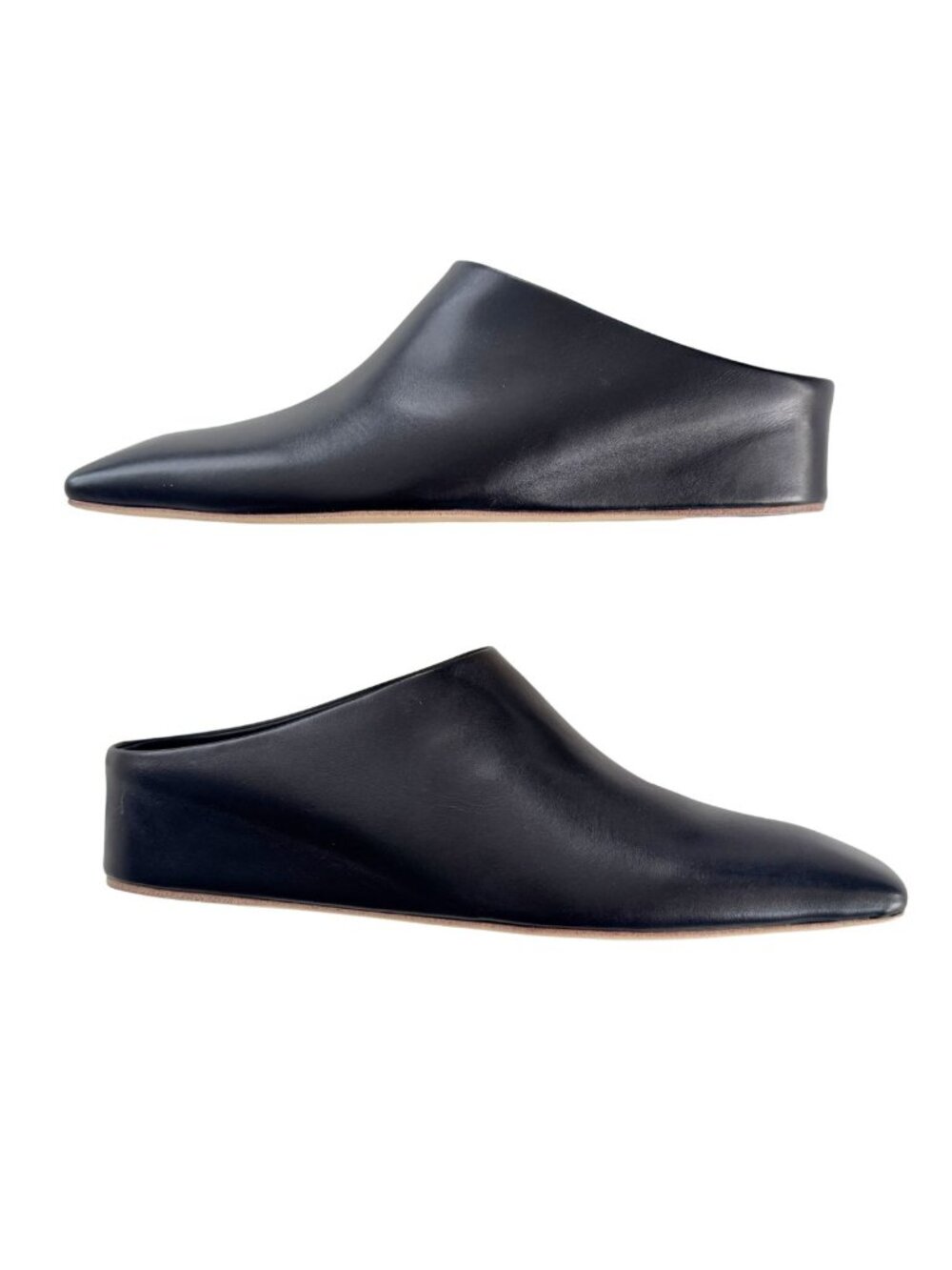 Tony Bianco Quo Black Como Leather Square Toe Minimalist Wedge Mules 8